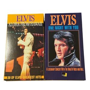 Elvis VHS Two 2 One Night With You and Aloha From Hawaii